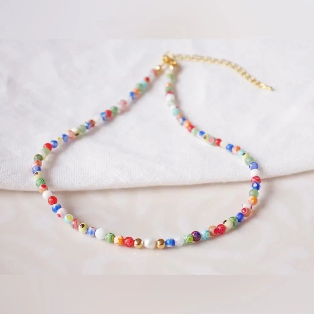 Colorful Beaded Choker Necklace